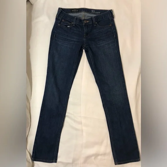 J. Crew Matchstick Jeans 25 Regular Women’s Mid Rise Slim Denim Blue Dark Wash - Picture 3 of 9